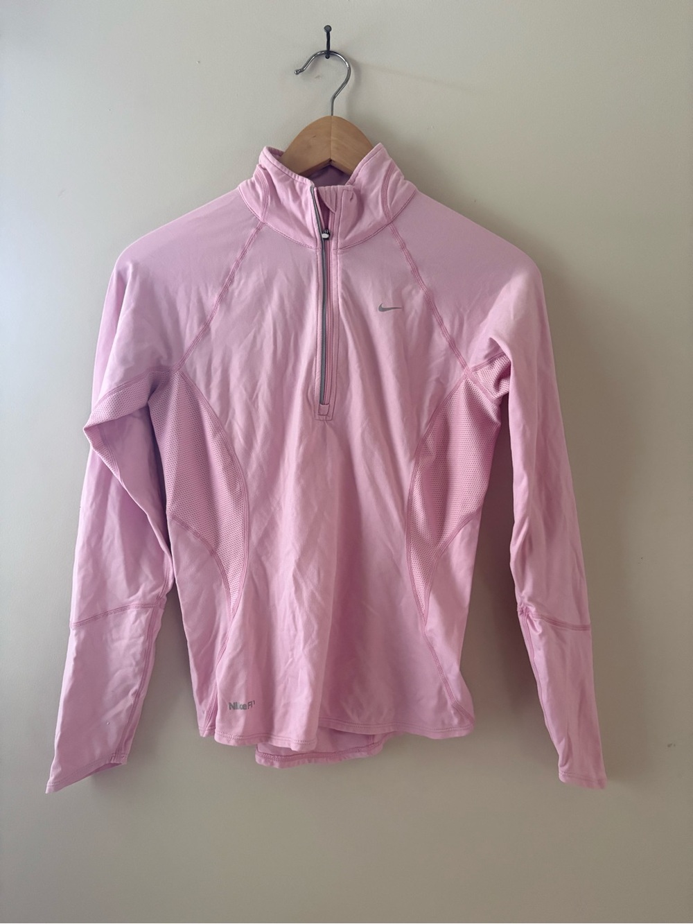 Nike Women's Light Pink Half-Zip Ski Pullover Jacket